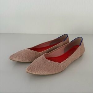 ROTHYS Metallic Rose Pink Point Flats Shoes